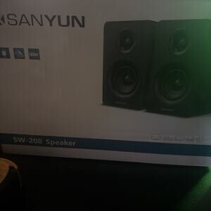 Sanyun SW208 3" Active Bluetooth 5.0 Bookshelf Speakers 3D Surround F1 - Black